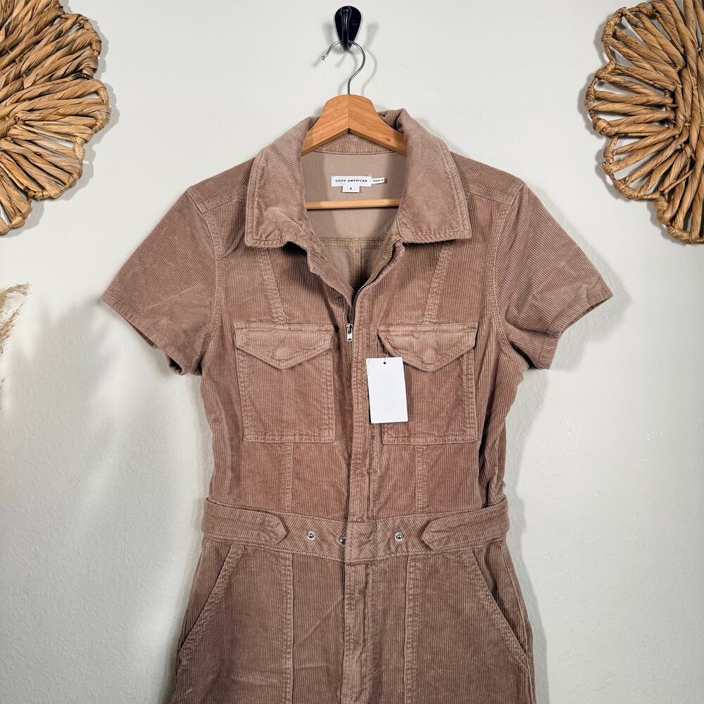 Good American jumpsuit corduroy palao one-piece collared corduroy relaxed Small - Picture 3 of 9